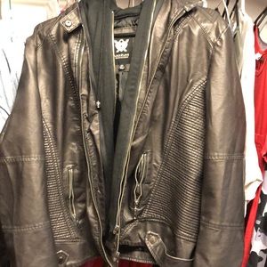 Faux leather motorcycle jacket